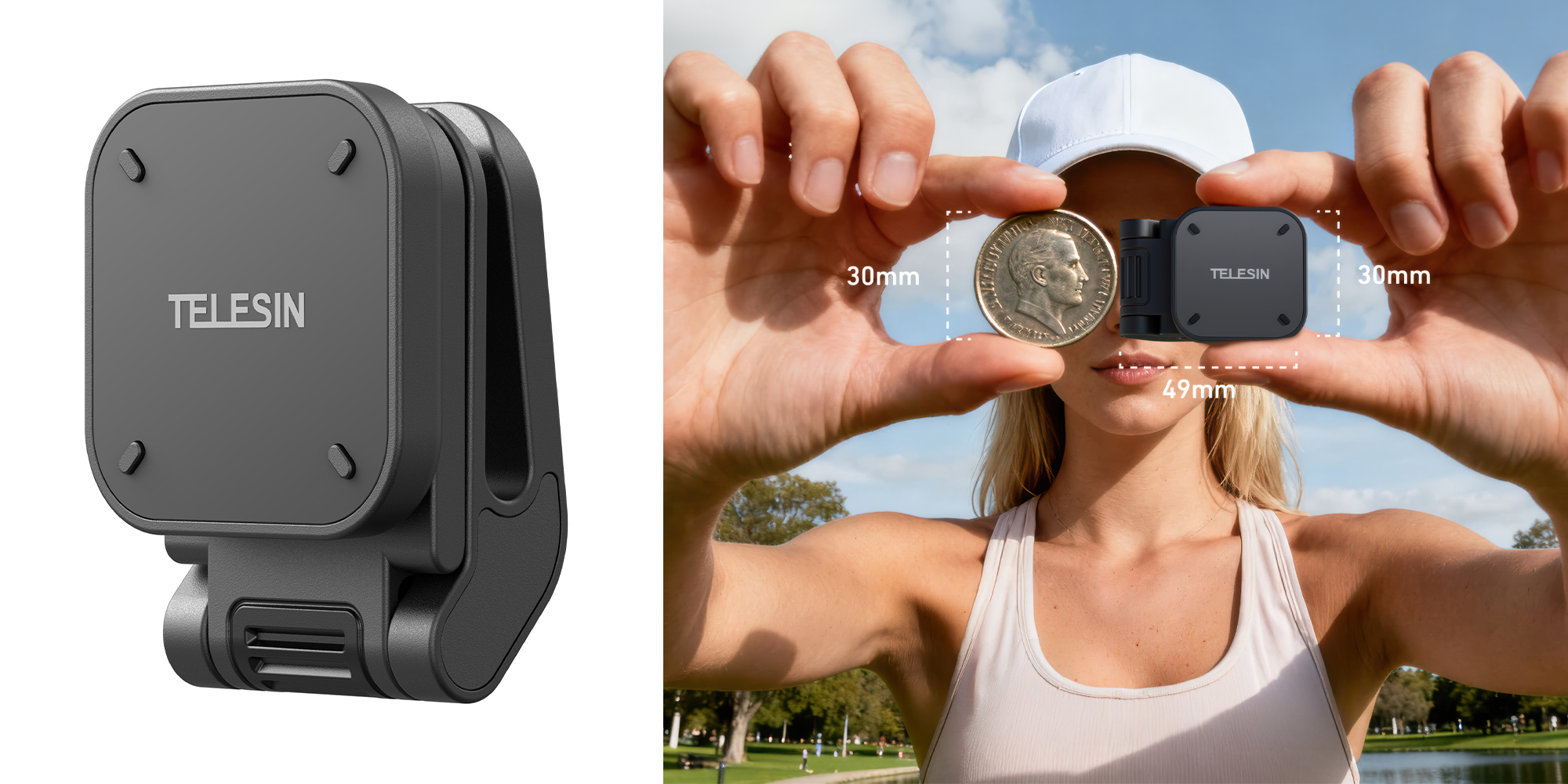 Magnetyczny klips do czapki Telesin S3-HMH-05-TIS do kamer Insta360 Go Ultra